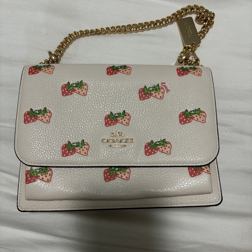 klare crossbody with strawberry print